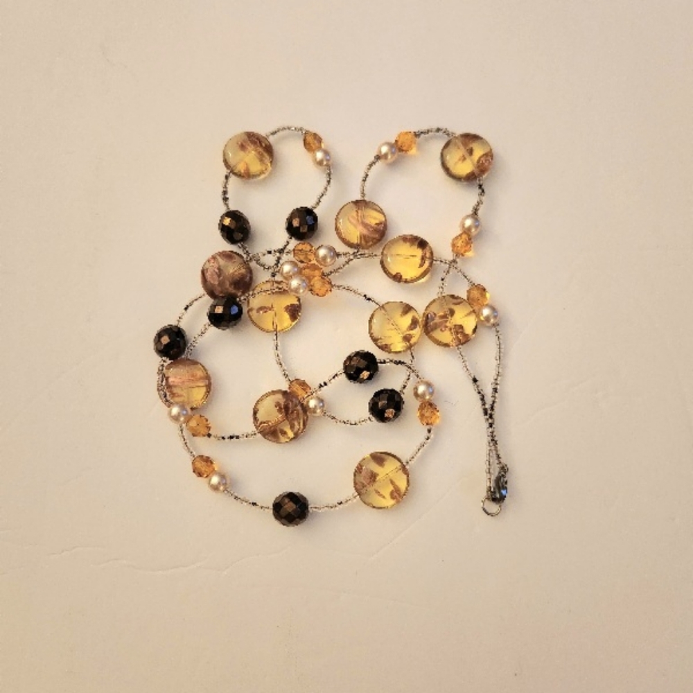 Amber beaded necklace